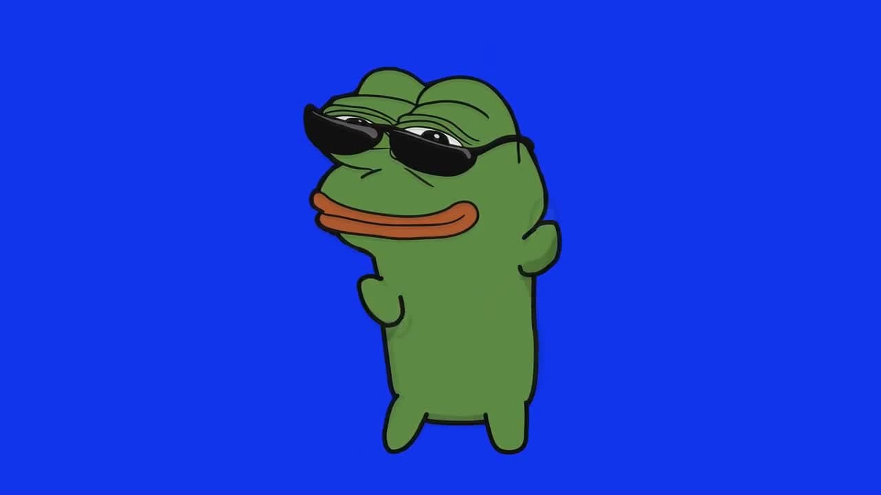 Cool Pepe Frog Dancing with Sunglasses Meme Template - funny Internet Culture meme
