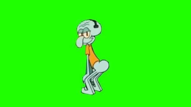 Squidward Dancing with Headphones Meme Template - Green Screen - funny Cartoon meme