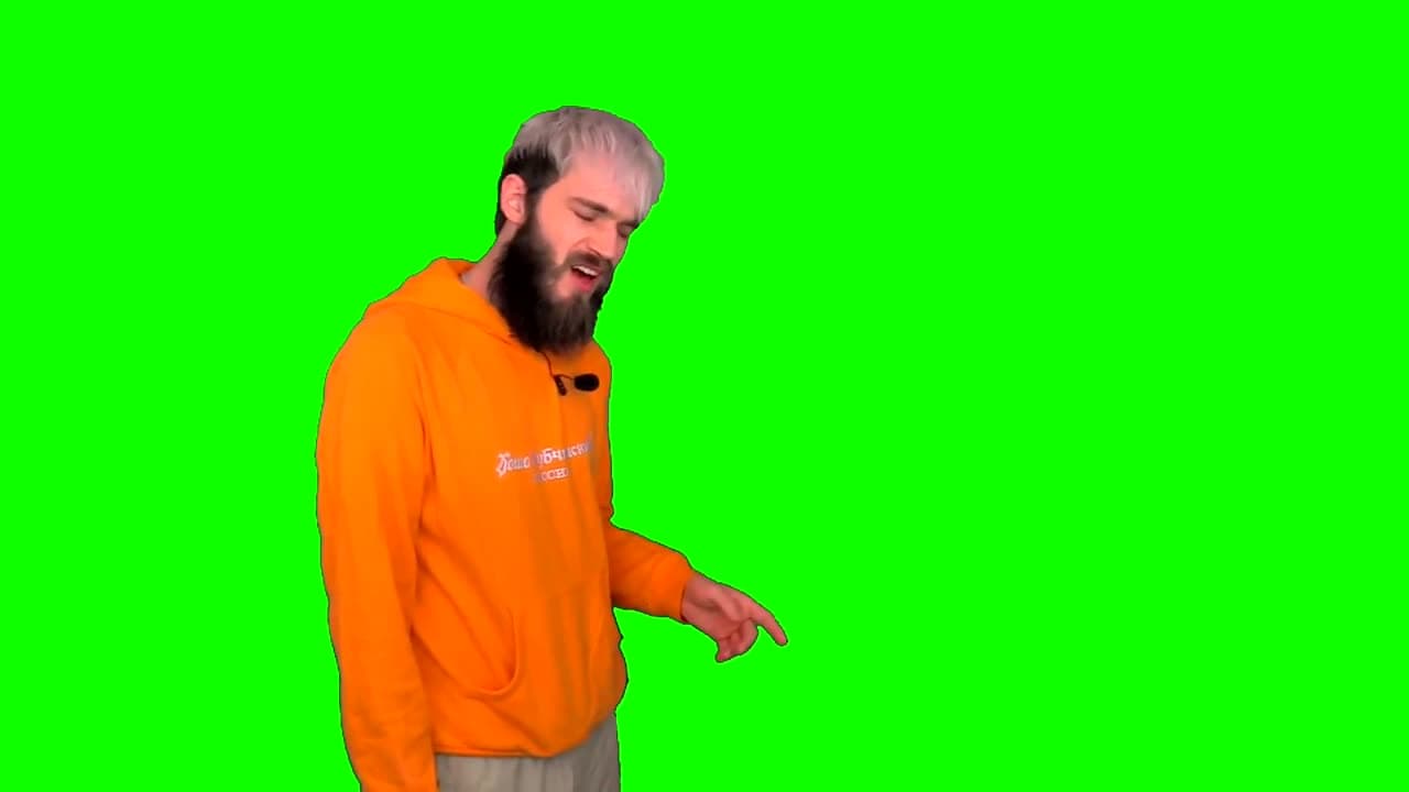 PewDiePie Disgusted Reaction Green Screen Meme Template - funny YouTuber meme