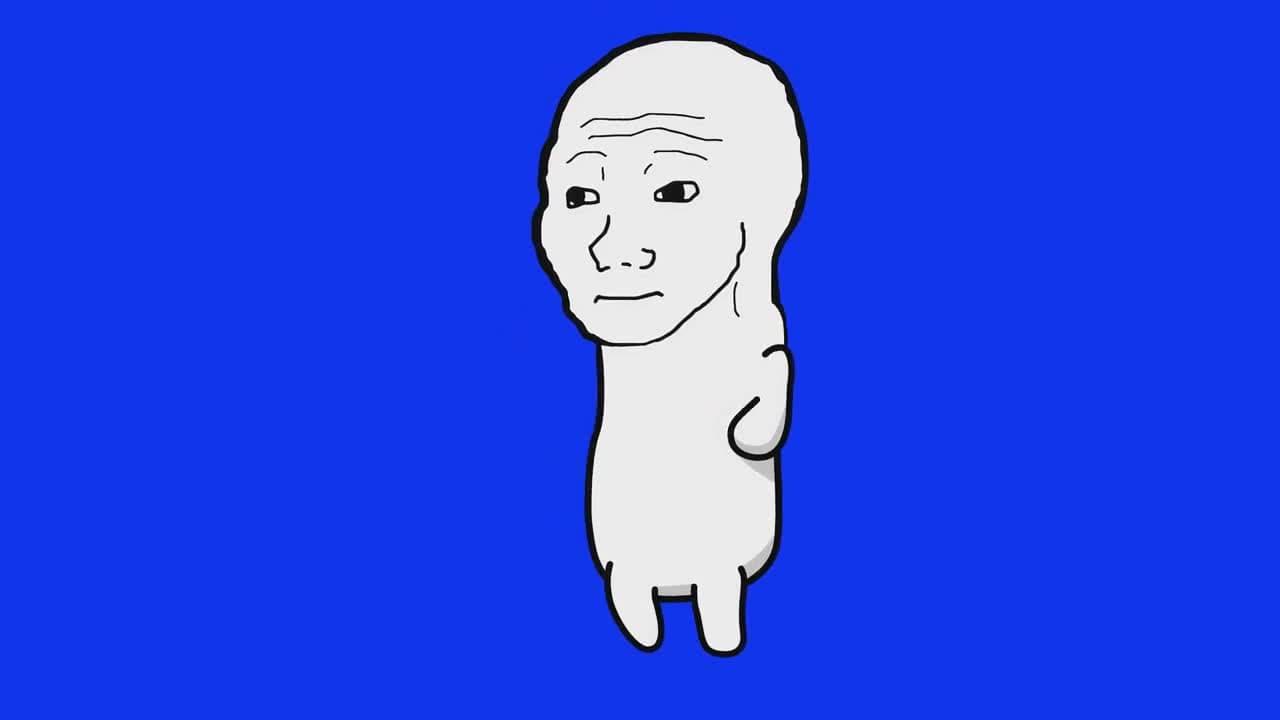 Small Wojak Raising Hand Meme Template - funny Memes meme