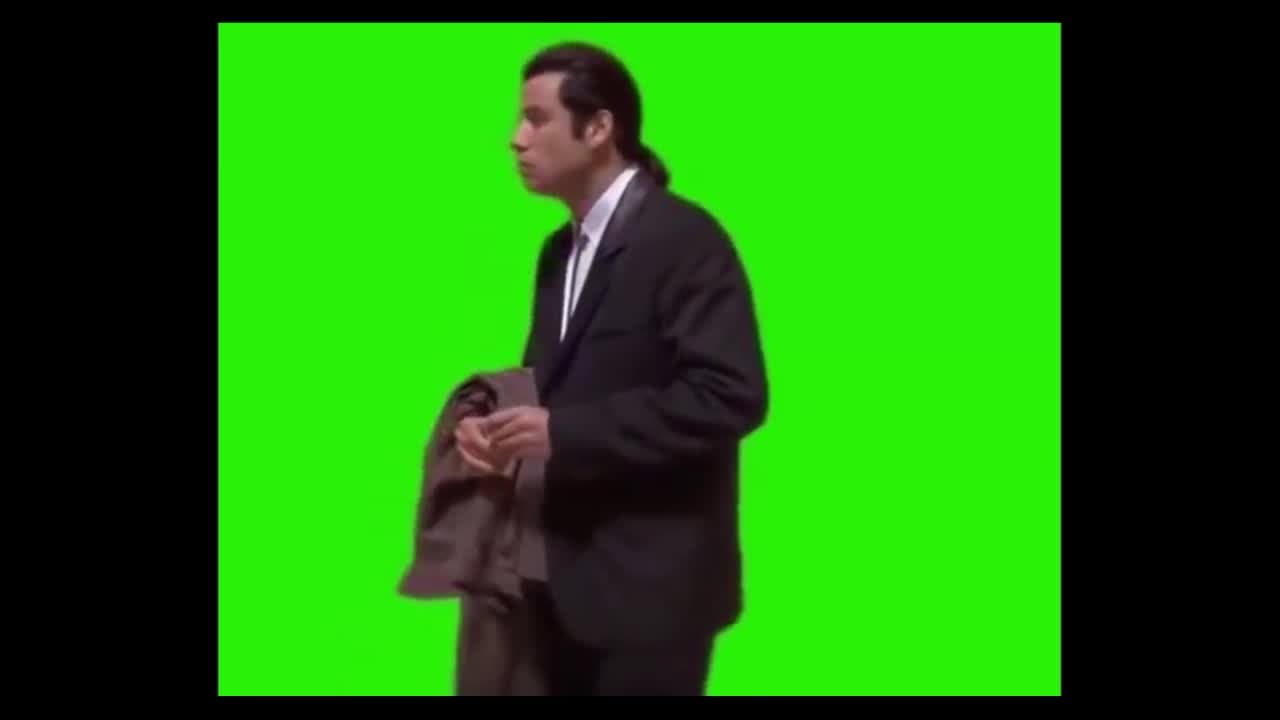 Confused John Travolta Meme Template | Pulp Fiction Vincent Vega Green Screen - funny Hollywood meme