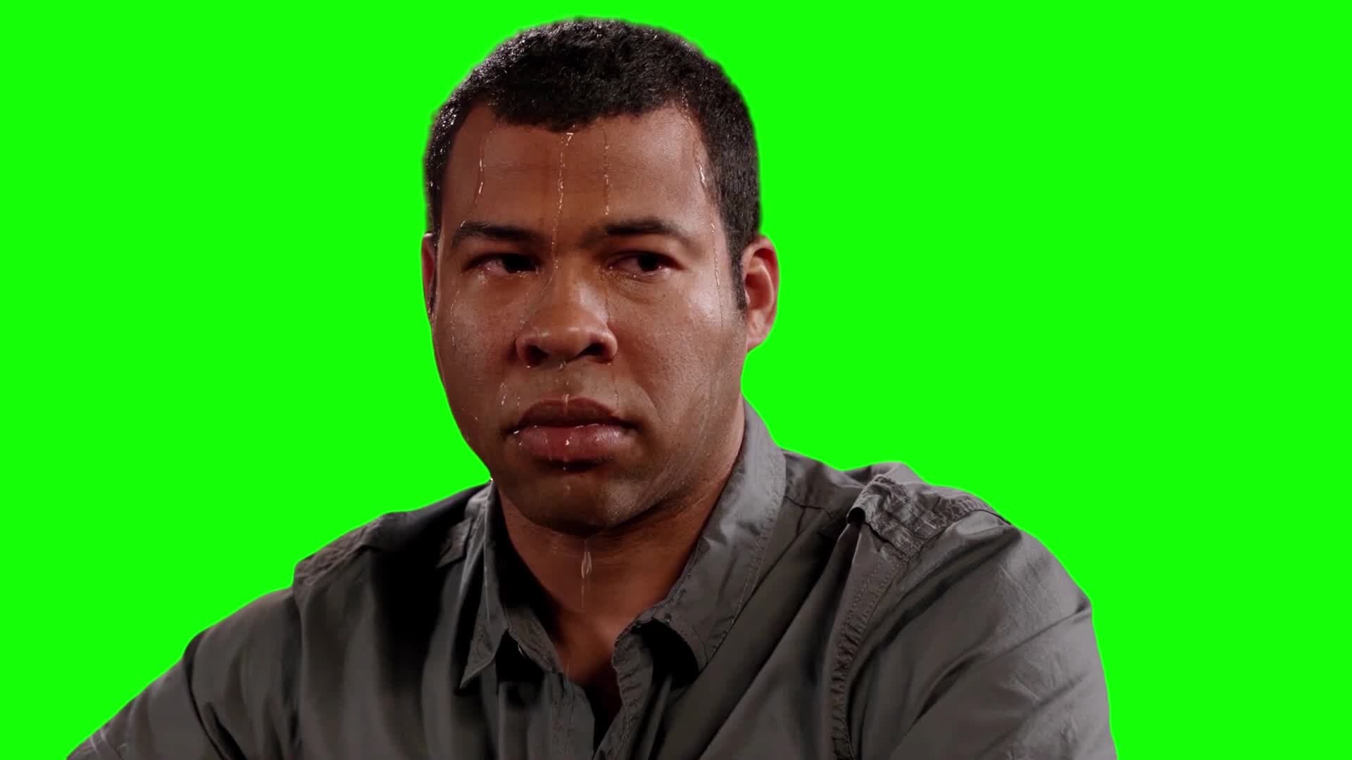 Jordan Peele Sweating Anxious Reaction Meme Template - funny Reaction meme
