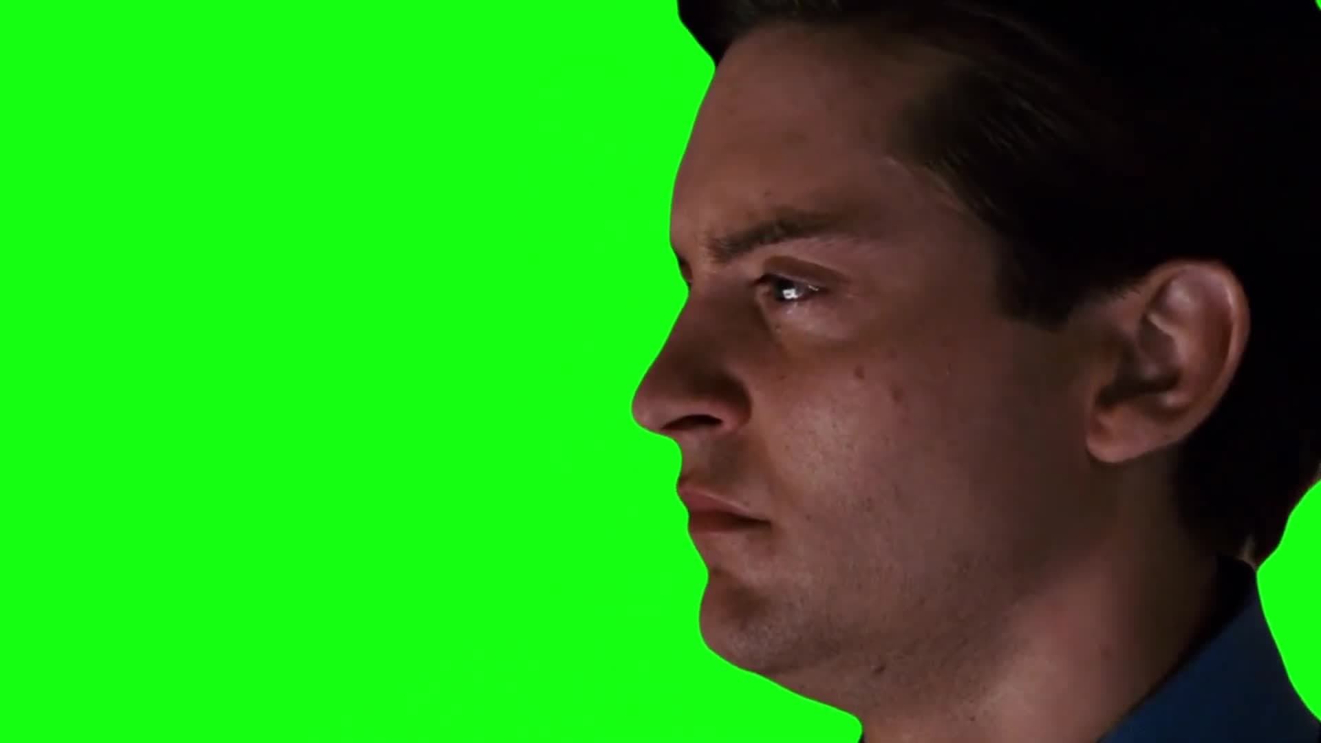 Tobey Maguire "Sad/Thinking" Green Screen Meme Template | Peter Parker Reaction - funny Movies meme