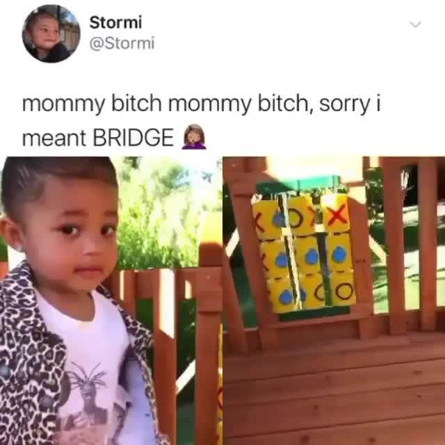 Stormi 'Mommy Bitch Bridge' Funny Mispronunciation Meme Template - funny Funny meme