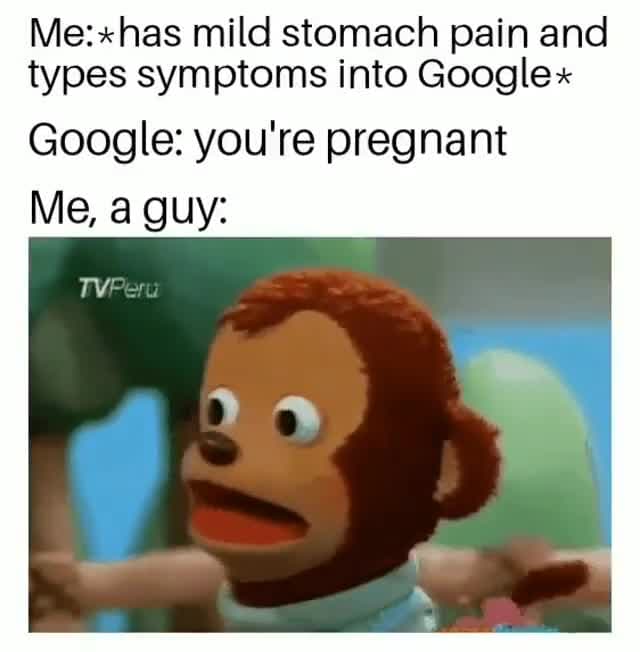 Shocked Monkey Puppet Meme Template | Google Pregnancy Diagnosis Funny Reaction - funny Internet Meme meme