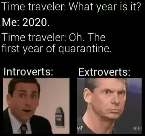 Time Traveler 2020 Quarantine Introvert Extrovert Meme Template - funny Web Series meme