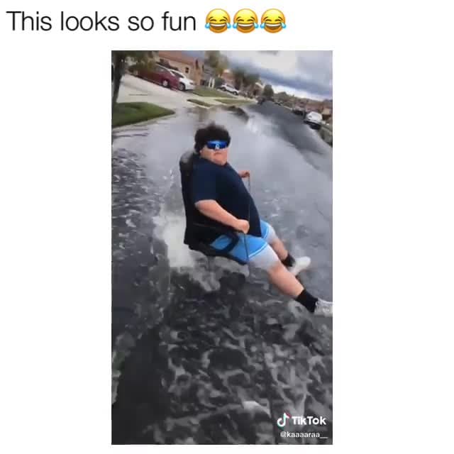Office Chair Waterskiing in Flood Meme Template - funny Funny meme