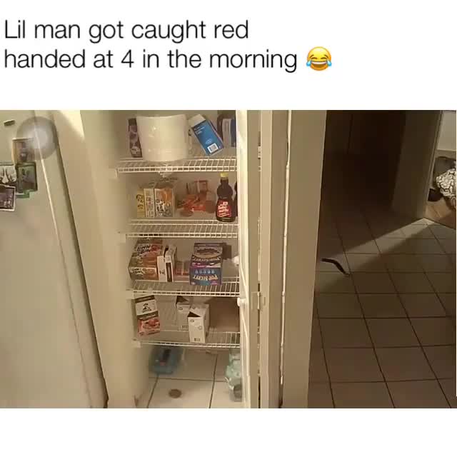 Lil Man Caught Red Handed - Funny Toddler Pantry Raid Meme Template - funny Funny meme