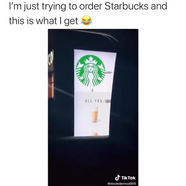 Starbucks Drive-Thru Unexpected Face Glitch Meme Template - funny Funny meme