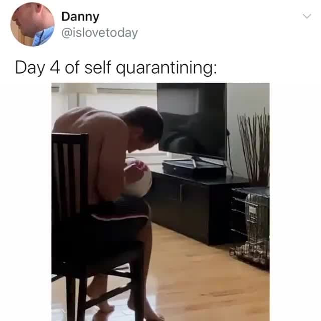 Day 4 Self-Quarantine Wilson Ball Meme Template - funny Funny meme
