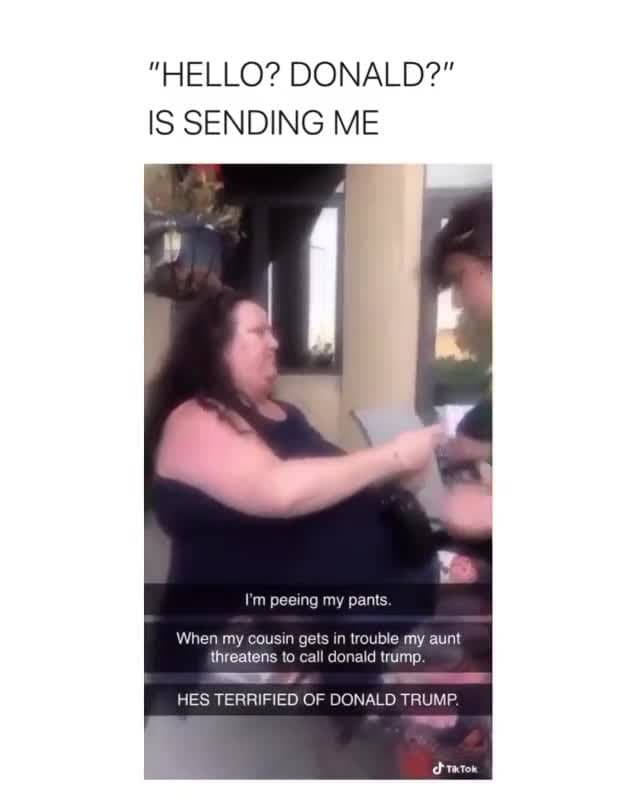 Aunt Threatens to Call Donald Trump Meme Template - funny Funny Reactions meme