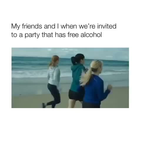 Friends Running Excitedly for Free Alcohol Meme Template - funny Reaction Memes meme