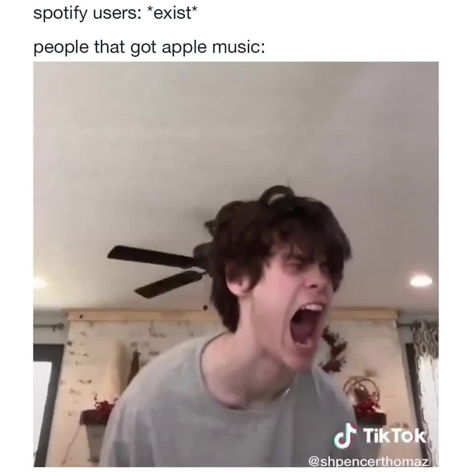 Apple Music vs Spotify Screaming Meme Template - funny Funny Reactions meme