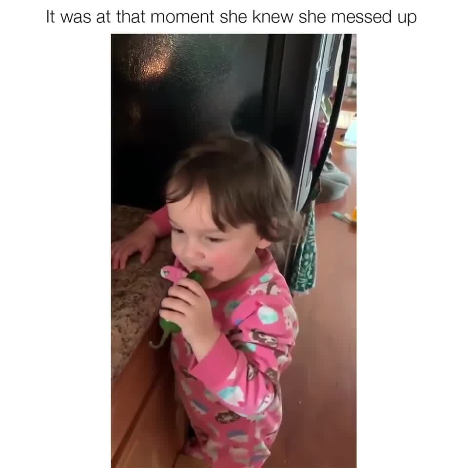 It Was At That Moment She Knew She Messed Up - Spicy Kid Reaction Meme Template - funny Reaction Memes meme
