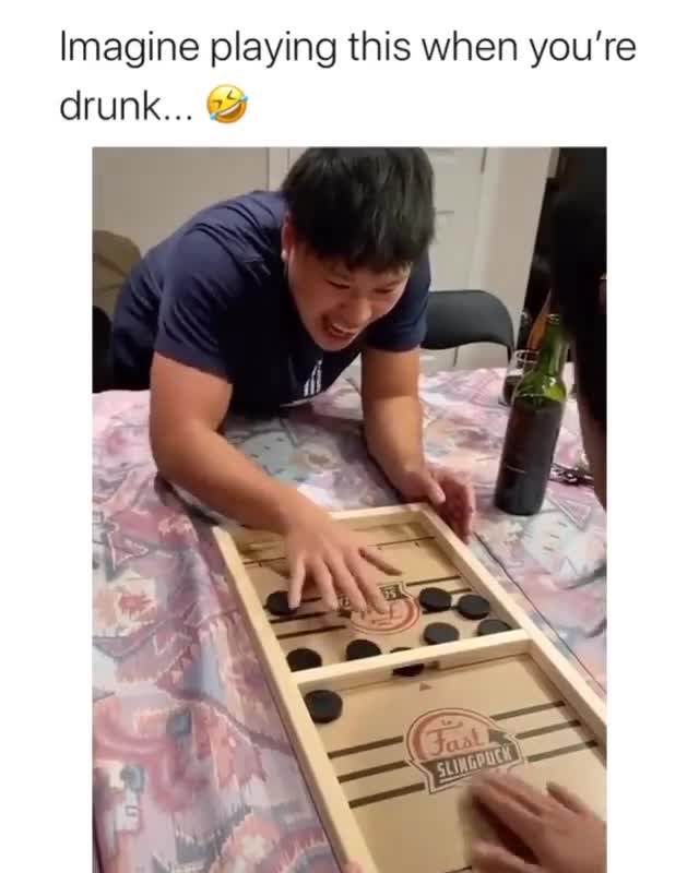 Drunk Fast Slingpuck Game Fun Meme Template - funny Funny meme