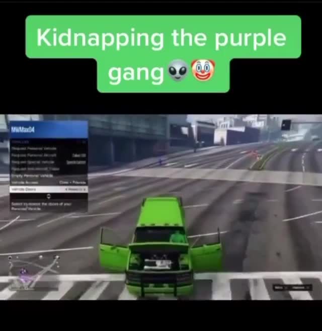 GTA Green Van Purple Gang Kidnapping Meme Template | Funny Abduction Prank - funny Gaming Meme meme