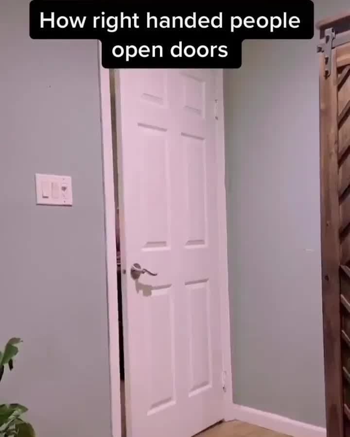 Right Handed vs. Left Handed Door Opening Meme Template - funny Relatable Comedy meme
