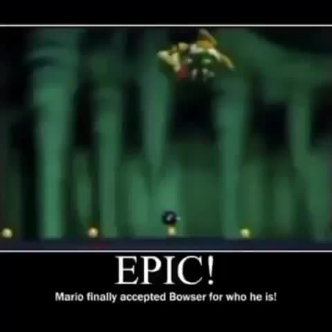 Mario Finally Accepts Bowser - Epic Super Mario 64 Meme Template - funny Gaming meme