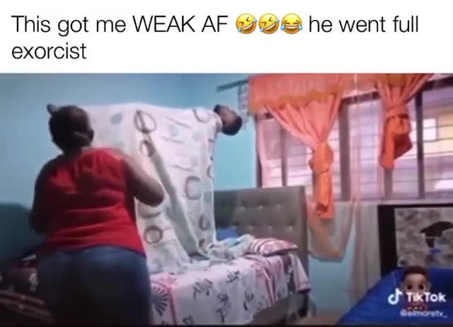 Full Exorcist Bed Sheet Prank Reaction Meme Template - funny Comedy meme
