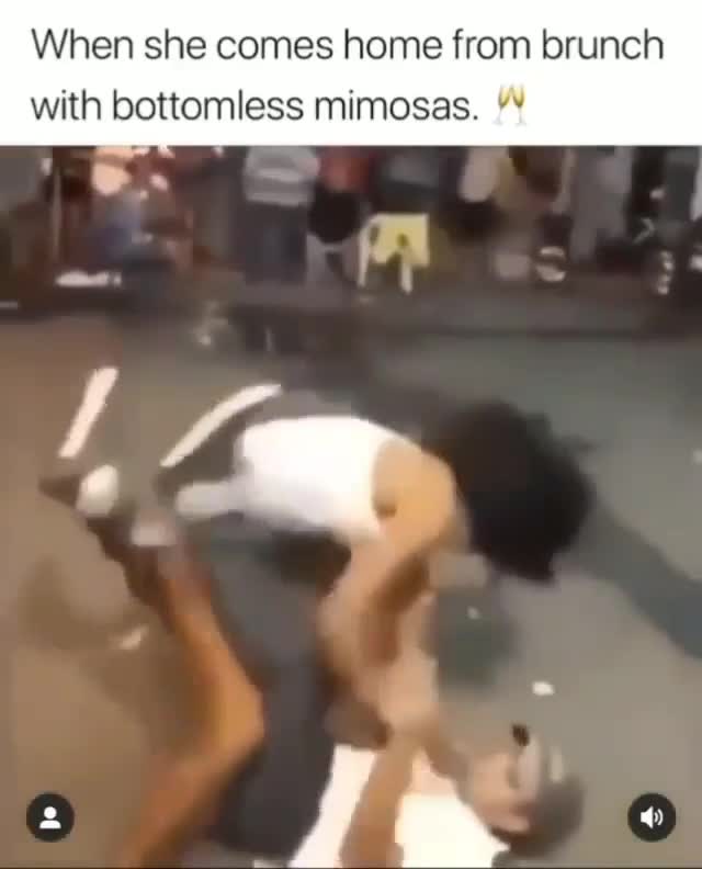 Drunk Girlfriend Playful Fight Meme Template - Bottomless Mimosas - funny Relationship Humor meme