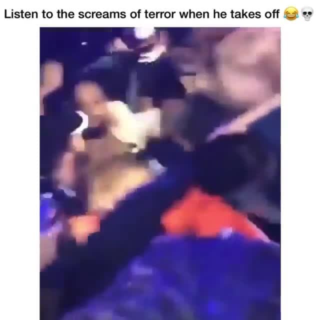 Man Crowd-Surfing Terror Scream Meme Template - funny Concert meme