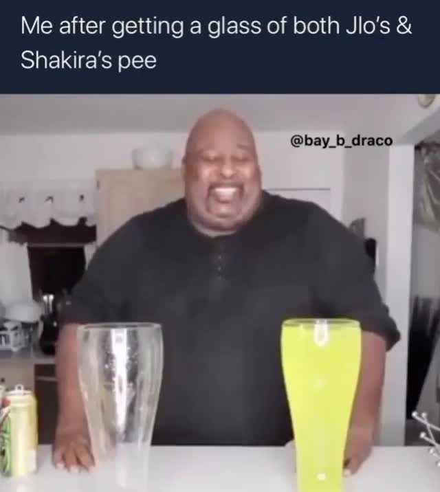 JLo Shakira Pee Meme Template: Man Drinking with Extreme Satisfaction - funny Reaction Meme meme