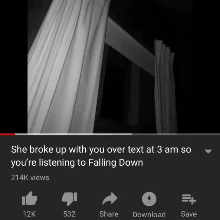 Heartbreak 3 AM - Falling Down Sad Song Meme Template - funny Emotional meme