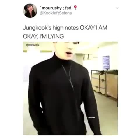 Jungkook High Notes "Okay, I'm Lying" BTS Meme Template - funny K-Pop meme