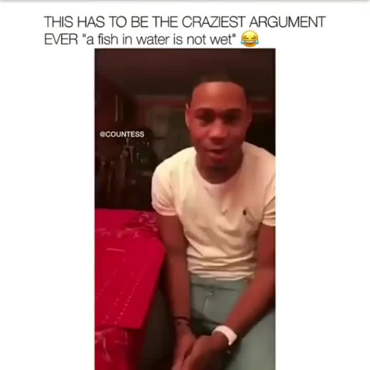 "Fish in Water is Not Wet" Hilarious Argument Meme Template - funny Comedy meme